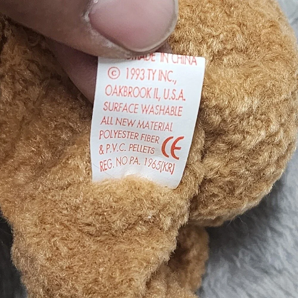 Beanie Babies Curly 1993 1996 RARE Baby Bear Toy Vtg